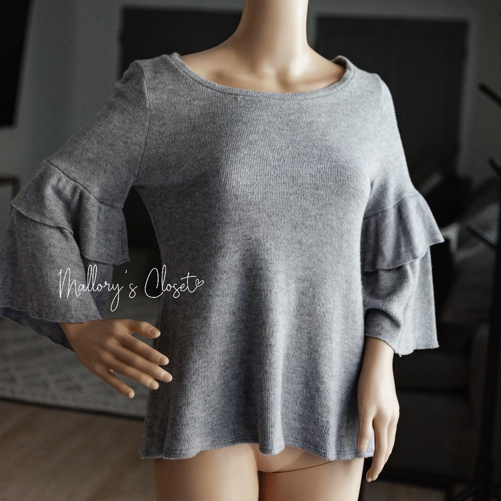 Fantastic Fawn Ruffle Sleeve Sweater